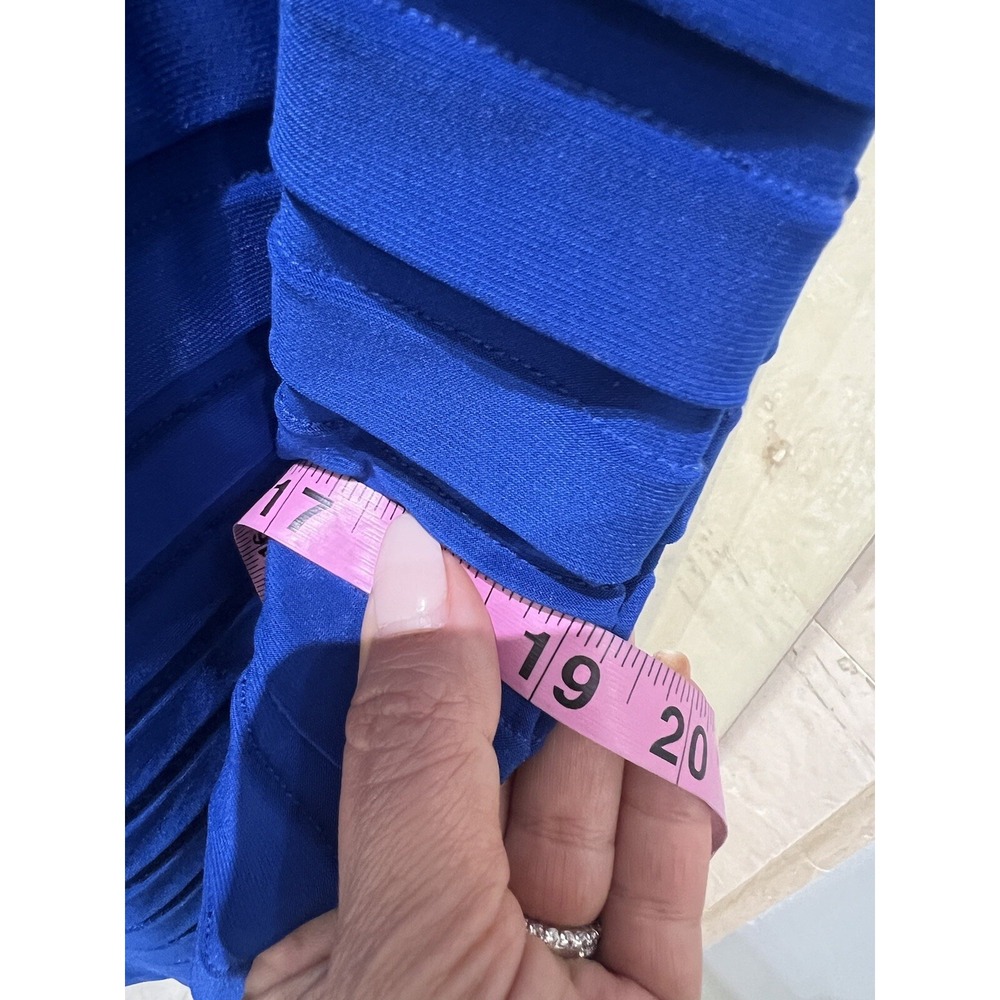 Cache Blue Thick Stretch Bandage Dress 2 Cap Sleeve Bodycon Cocktail V-Neck - Picture 7 of 12